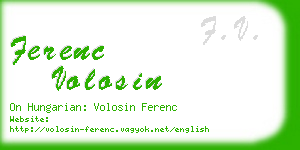 ferenc volosin business card